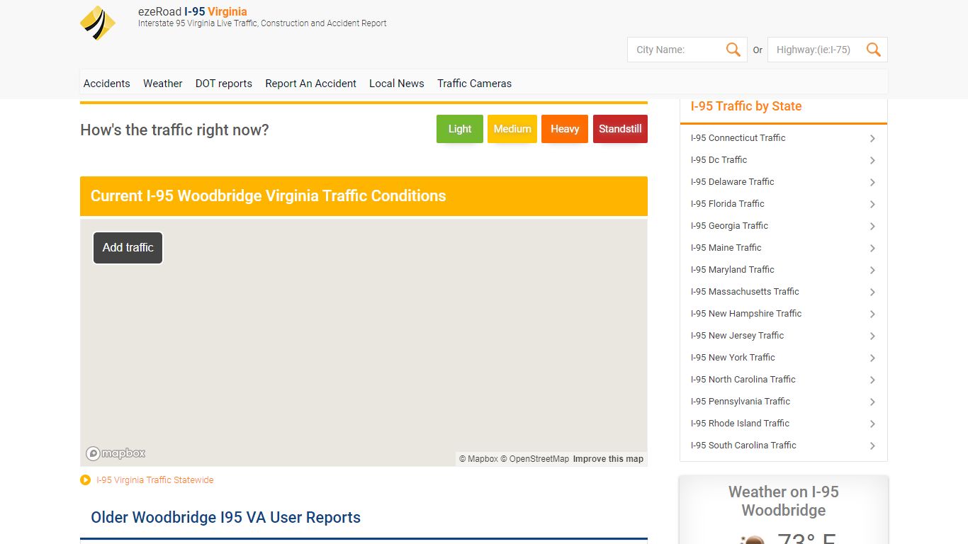 I-95 Woodbridge, VA Traffic in Real Time - EzeRoad